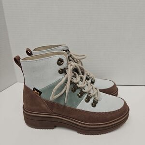 Teva Women's Lace Up Boots in Brown and Gray